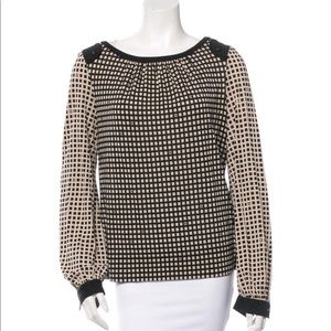 TORY BURCH Checkered Silk Top